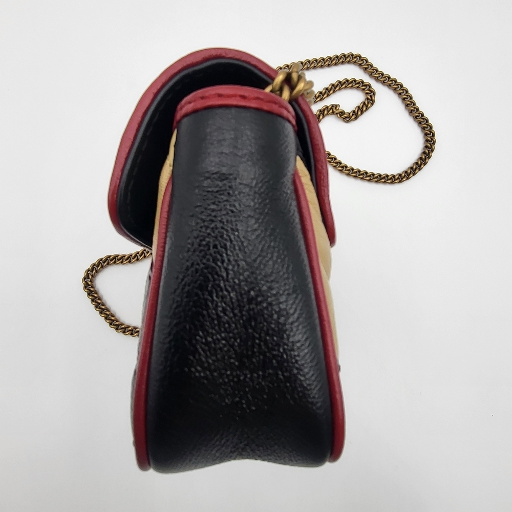 Gucci Tricolor Matelassé Leather Mini GG Marmont Torchon Crossbody Bag Authentic - Picture 5 of 17